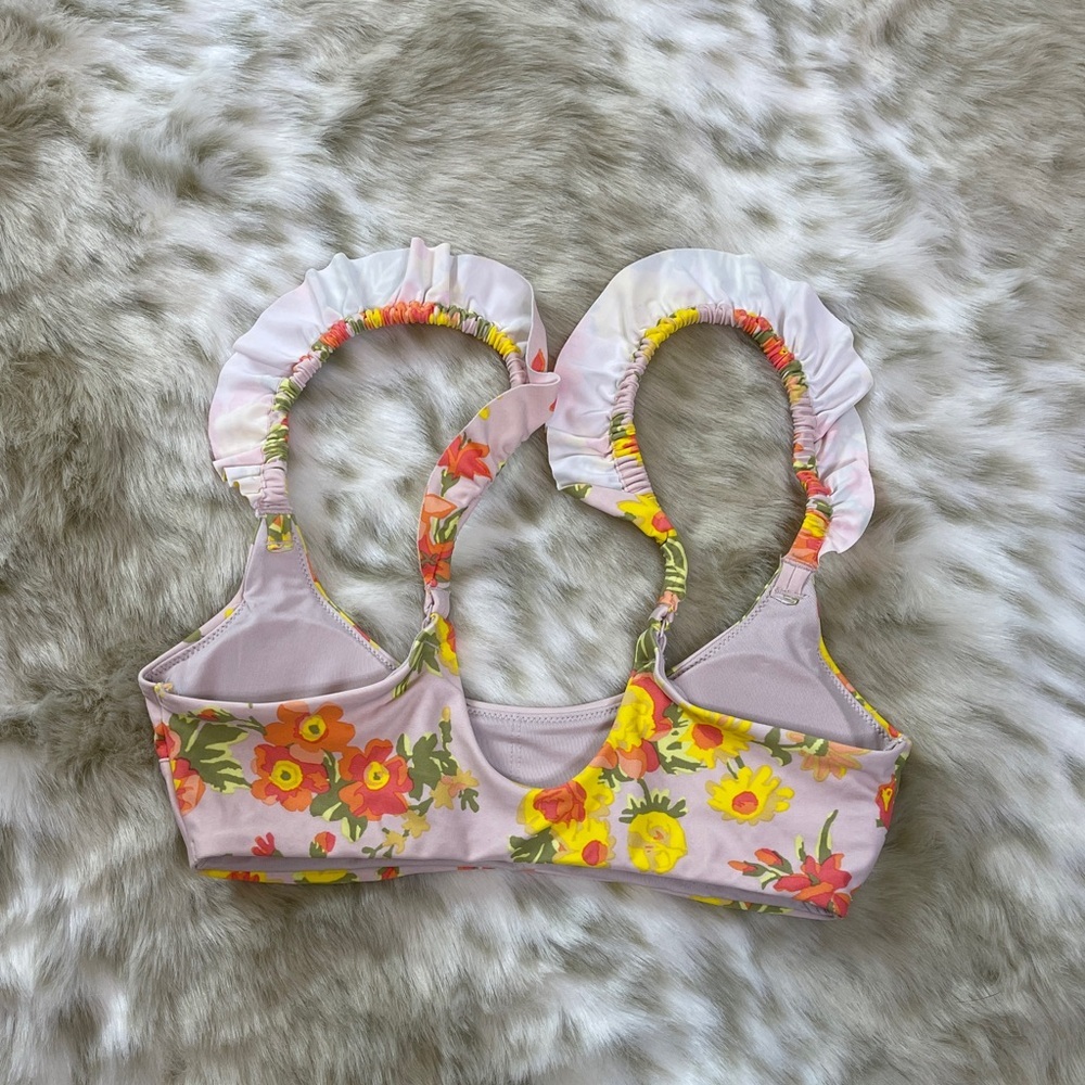 Aerie Printed Ruffle Scoop Bikini Top - Picture 9 of 9